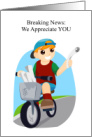 Newspaper Carrier Day Breaking News We Appreciate YOU card