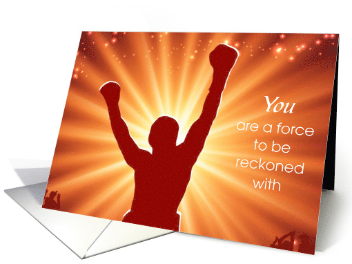 Cancer Survivor Male Boxer A Force to be Reckoned with Teen card