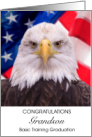 Grandson Basic Training Graduation Congrats Eagle American Flag card