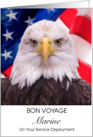 Marine Deployment Bon Voyage Service Bald Eagle American Flag card