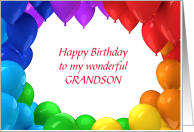 Grandson Birthday Colorful Balloons Celebrate YOU card