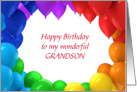 Grandson Birthday Colorful Balloons Celebrate YOU card