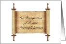 Scroll In Recognition of Recent Accomplishments Congratulations card