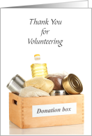 Food Pantry Donation Box Volunteer Thank You card