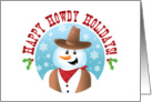 Cowboy Snowman Happy Howdy Holidays card