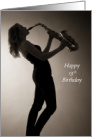 13th Birthday Girl Saxophone Player Hits all the Right Notes card