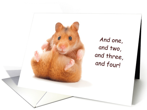 Fitness Abs Workout Funny Hamster Thank You Trainer card (1508670)