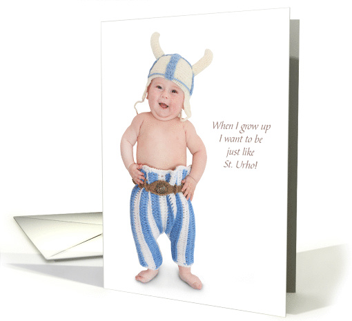 Cute Baby Finnish Blue When I Grow Up St. Urho is a Hero card