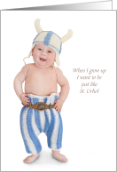 Cute Baby Finnish Blue When I Grow Up St. Urho is a Hero card