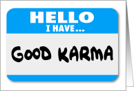 Good Karma Kismet Hello Tag Engagement Congratulations card