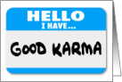 Good Karma Kismet Hello Tag Engagement Congratulations card