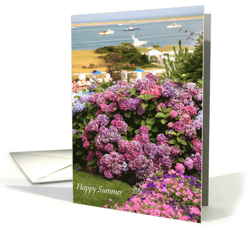 East Coast Happy Summer Beach Boats & Hydrangeas card (1570696)