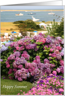 East Coast Happy Summer Beach Boats & Hydrangeas card