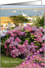 East Coast Happy Summer Beach Boats & Hydrangeas card