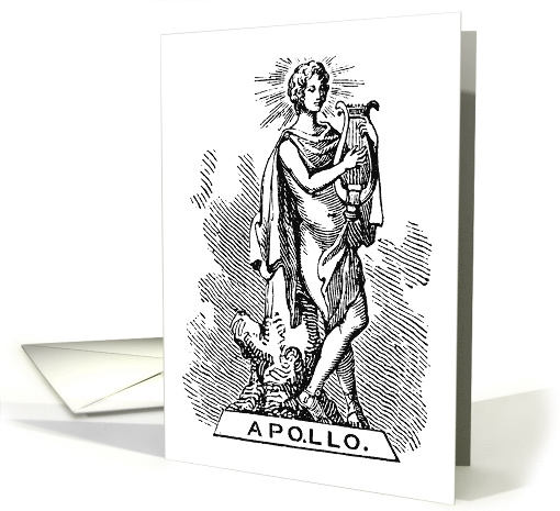 Apollo with Lyre Greek Mythology Humor God of Music Overachiever card