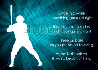 Grand Slam Male Batter Baseball Congratulations Modern Teal Blue Silhouette