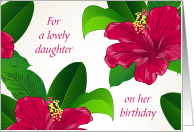 Daughter Birthday Pink Hawaiian Hibiscus Flowers Aloha Spirit card