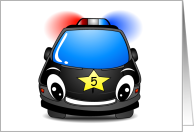 Police Car 5th Birthday APB All-Points Bulletin Birthday Boy Cartoon Humor card