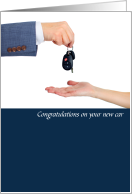 Handing Over Keys to your New Car Congratulations card