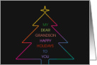 Grandson Gay Rainbow Colorful Christmas Tree Holidays card