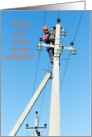 Lineman Graduation Future to New Heights Congratulations Electrical Worker card