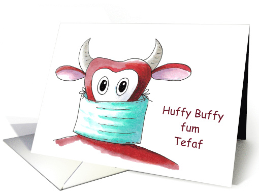 Coronavirus Masked Steer Texas Happy Birthday at Home Humor card