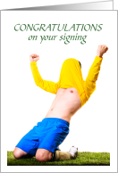 Soccer Jersey Humor Signing Day Congratulations card