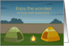 Backyard Camping Staycation Happy Camper Good Time card