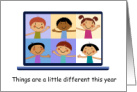 Children Computer Online Distance Learning Different Year Encouragement card