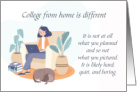 College from Home Support Coronavirus Female Student with Dog card