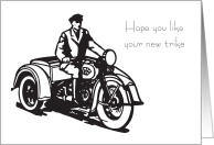 Congratulations Trike Three-Wheel Motorcycle Vintage Come a Long Way card
