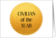 Civilian of the Year Golden Seal Award Congratulations card