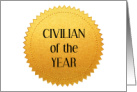 Civilian of the Year Golden Seal Award Congratulations card