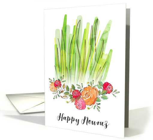 Spring Flowers and Grass Happy Nouruz Persian New Year card (1673870)