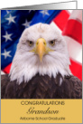 Grandson Airborne School Graduate Eagle American Flag Congratulations card