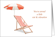 Beach Chair Umbrella Admin Pro Day Earned Rest & Relaxation card