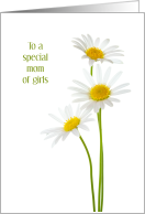 Girl Mom Mother’s Day Three Daisy Special Mom of Girls card