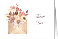 Bridal Shower Gift Autumn Neutral Florals in Envelope Thank You card