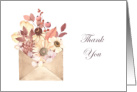 Bridal Shower Gift Autumn Neutral Florals in Envelope Thank You card