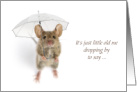 Encouragement Hello Little Mouse with Umbrella card