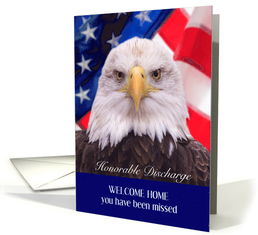 Honorable Discharge USA Military Welcome Home Bald Eagle card