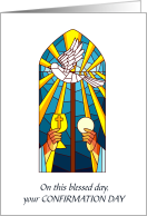 Confirmation Day Blessing Stained Glass Window Faith Love card