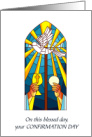 Confirmation Day Blessing Stained Glass Window Faith Love card