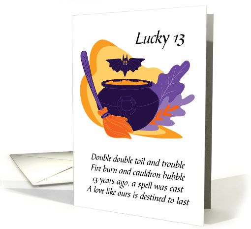 First Met 13 Year Halloween Anniversary Spell Cast Love card (1745838)