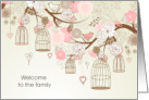 Welcome to the Family Adopted Feminine Bird Cages card