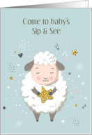 Little Lamb Baby Sip & See Shower Party Invitation card