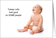 Funny Baby Tummy Roll Humor Get Well Tummy Tuck card