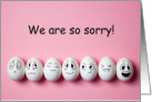 Animated Face Eggs Apology card