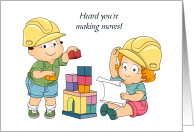 Congratulations Make Believe Big Boy Job Girl Boy Construction Hat Blocks card