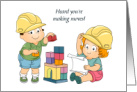 Congratulations Make Believe Big Boy Job Girl Boy Construction Hat Blocks card